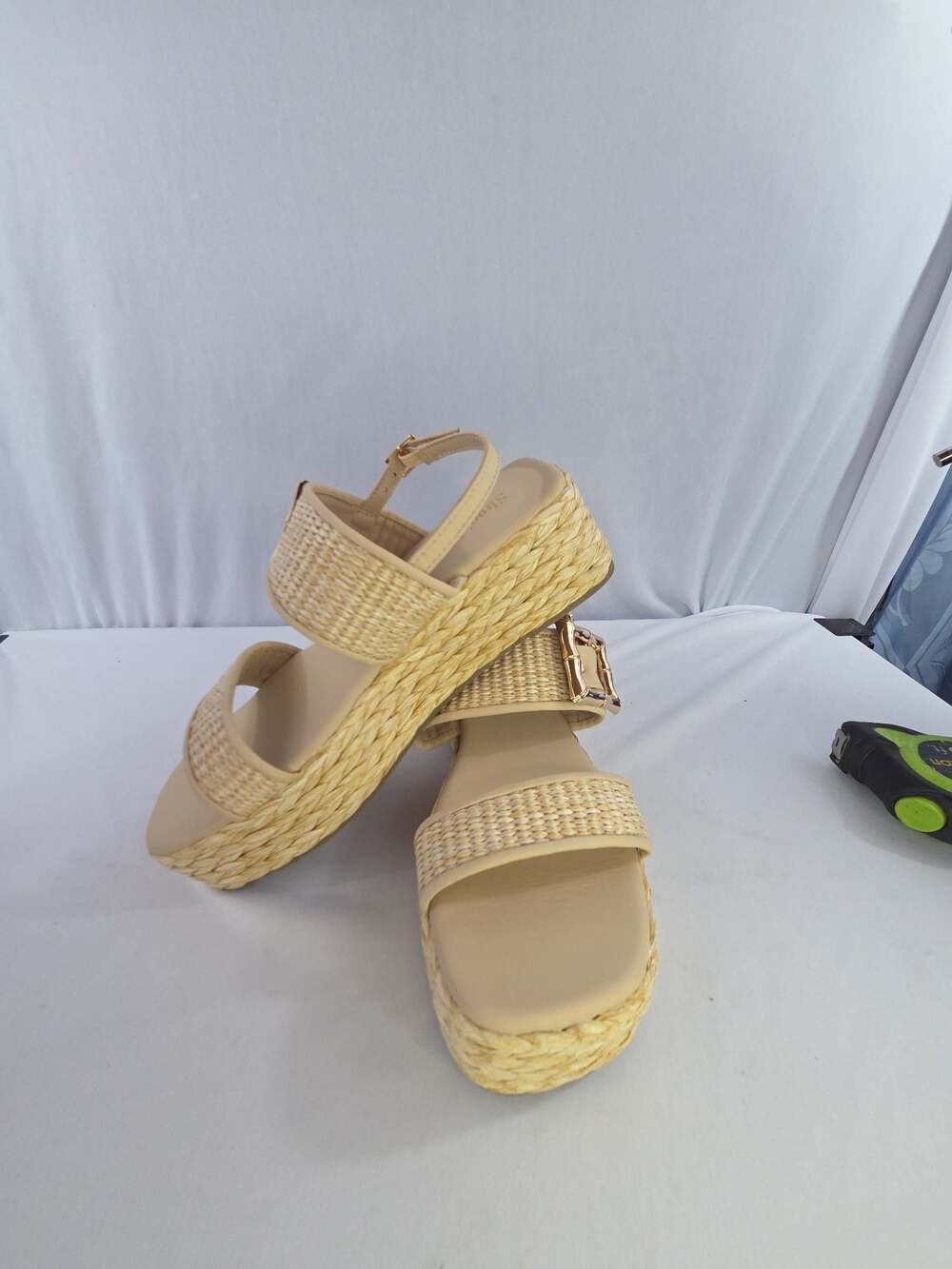 Shoe' N Tale Women's Woven Raffia Platform Wedge Sandals